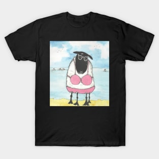 Sheep, at the beach. T-Shirt